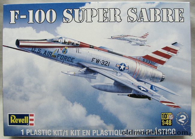 Revell 1/48 F-100 Super Sabre - ex Monogram - 308 TFS 31 TFW Bien Hoa 'Pahokee Tiger' Vietnam Dec 1955 - 494 FBS 48 TFW Weapons Team Chaumont AFB France 1958, 85-5317 plastic model kit